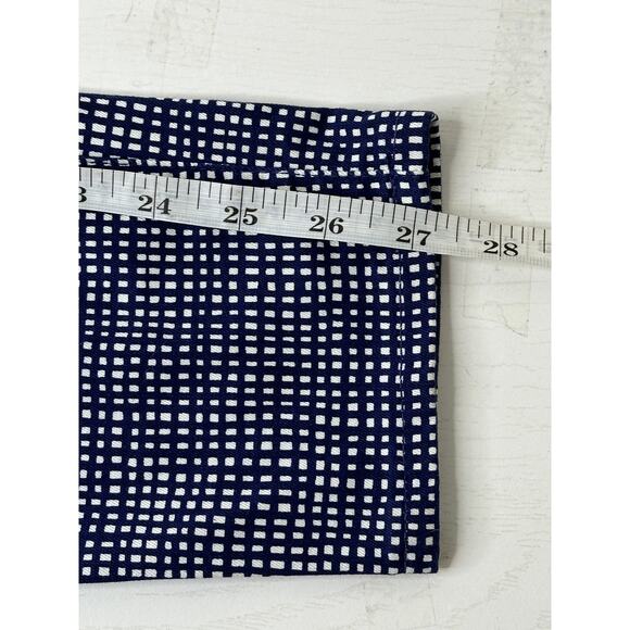 J. Crew Toothpick Straight Leg Pants Blue White Checkered Print Mid Rise 25 - Picture 12 of 13